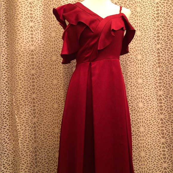 Slate & Willow Red Ruffle Size 4 Dress - Picture 2 of 11